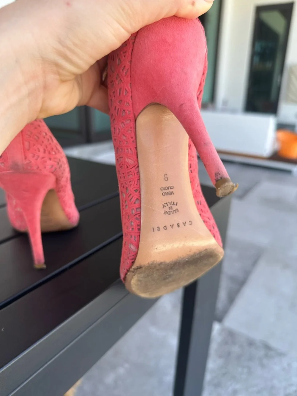 Casadei Coral Laser-Cut Pointed Toe Pumps